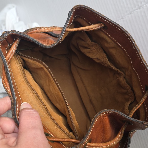 Patricia Nash Brown Leather Backpack Shoulder Bag - Picture 11 of 12